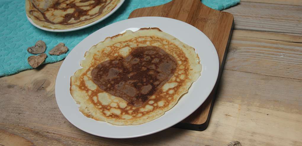 Pannenkoek met hartje van cacao